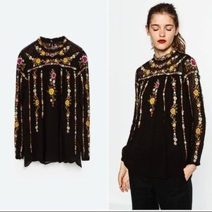 Black Embroidered Zara Top